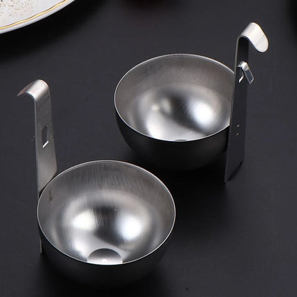 Egg Poacher Stainless Steel Egg Poacher Nonstick Egg Boiling Heating Mold with Hanger Hook Kitchen Steaming Gadgets Tools