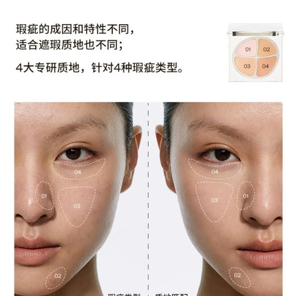 Joocyee Concealer 4-color Palette Facial Makeup Foundation Cream Invisible Pores Full Coverage Brighten Korean Makeup Cosmetics