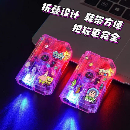 2025 New Creative Luminous Transparent Gyroscope Lighter 2-in-1 Folding Rotating Decompression Windproof Lighter Men's Gift