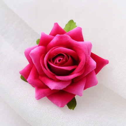 U Shaped Red Hairpins Hair Clips Wedding Hair Accessories For Women Rose Flower Headpieces Forks Bride Headdress Hair Jewelry