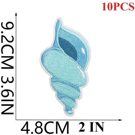 10PCS Couple BULK Vacation Embroidery Cloth Sticker Summer Beach Patch Clothes Decoration Swimming Ring Beach Ball Computer