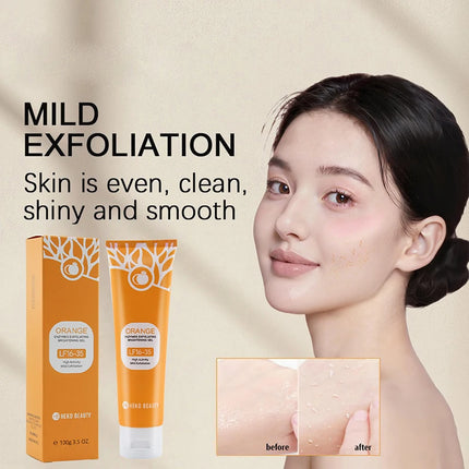 Orange Enzyme Exfoliating Gel Gentle Clean Pore Exfoliator Mild Remove Dead Skin Smooth Texture Hydrate Brighten Vitamin C Cream