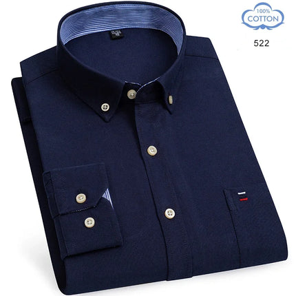 2026 New IN Shirt  Designer Clothes 100% Pure Cotton Oxford Shirts for Men Long Sleeve  Plaid Shirt Striped Male BusinessTartan