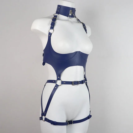 Women Sexy Sex Bondage Body Harness Belt Pu Leather Lingerie Bdsm Thigh Garter Belt Gothic Clothing Festival Rave Outfit