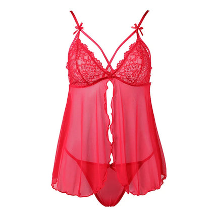 2026 Hot Sale Romantic Wire Free Bra Hollow Out Lingerie Set Pink Women Lace Bra And Panties Underwear Set