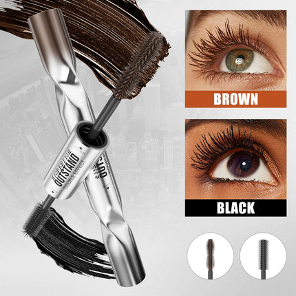 Double Ended Waterproof Mascara Black&Brown, Long-Lasting Lashes, Volumizing Lengthening for All Skin Types, Mascara Waterproof