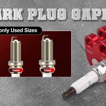 Ergonomics Spark Plug Gap Tool With Steel Feeler Gauge for M10 M12 M14 M16 Spark Plugs Aluminum With Magnet