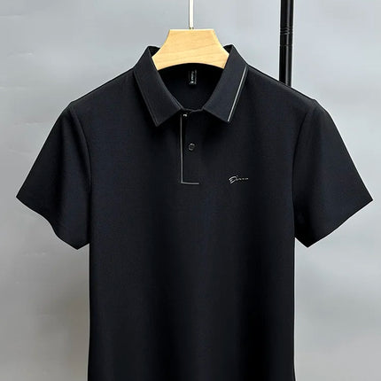 High-end luxury brand fashion hot diamond short sleeve Advanced printed POLO shirt summer new Korean version men's lapel T-shirt