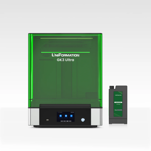 UniFormation GK3 Ultra LCD Printer0.3'' LCD Photocuring Resin 3d model making Printer with Build-in Heating System & Odor Filter