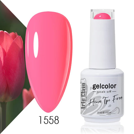 Arte Clavo Red Color Series Nail Polish UV Soak Off Varnish 15ml Manicure Nail Art Long-lasting Hema Tpo Free Gel Nail Polish