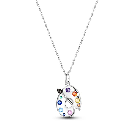 925 Sterling Silver Necklace Dreamcatcher Painting Plate Butterfly Necklace Fit Original Charms Fine Jewelry DIY Women Fashion