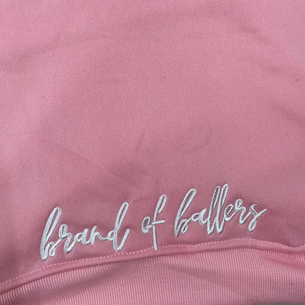 Vintage Letter Embroidered Pink Long Sleeved Pullover Y2K Fashion Personality American Street Autumn Winter Sports Loose Hoodies