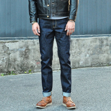 Saucezhan 310XX-18OZ  Jeans for Men Selvedge Denim Jeans Slim Fit Autumn and Winter Jeans Pants Zipper Fly Heavyweight