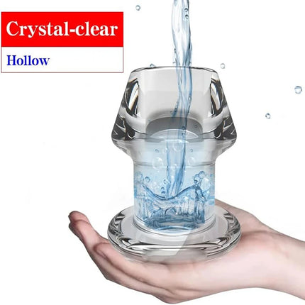 Hollow Speculum Peeking Butt Plug Anal Bead Anus Dilation Expander with Stopper Tunnel Expansion Adult Sex Toy for Women Men Gay