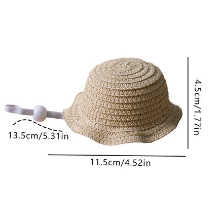 Cute Pet Straw Hat Mini Sun Hat for Cats Dogs Puppy Kitten Outdoor Sun Protection Cap Pet Cosplay Costume Accessories