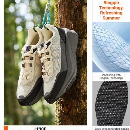 361 Degrees Qingyu Men Caravan shoes Summer Air Mesh Breathable Anti-slip Wear-resistant Male Outdoor Hiking Sneakers 672626767