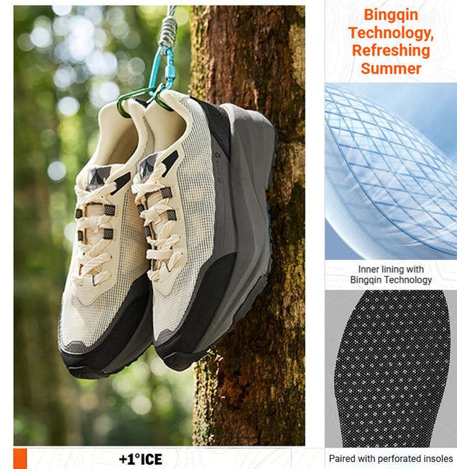 361 Degrees Qingyu Men's Caravan Shoes Summer Air Mesh Breathable Anti-slip Wear-resistant Male Outdoor Hiking Sneakers 672626767