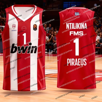 25/26 New Arrivals Olympiacos Athens Basketball Jersey Greek Adult Men's Basketball Quick-drying Vest Fan Special Jersey Set