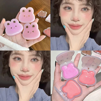 Water Gloss Cheek Cream Monochrome Blush Paste Mud Purple Orange Tint Brighten Lips Cheek Contour Rouge Waterproof Makeup Blush