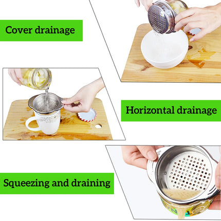 Universal Can Strainer Stainless Steel Can Colander Vegetable Fruit Can Strainer For Beans Vegetables Fruit Tuna