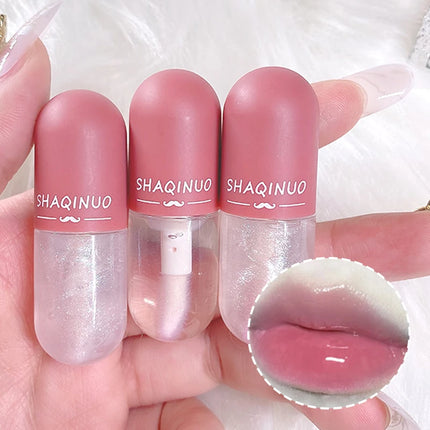 Shuiguang capsule lip honey kit moisturizes and hydrates for a sparkling, mirror-like finish, colorless and transparent glass lip oil