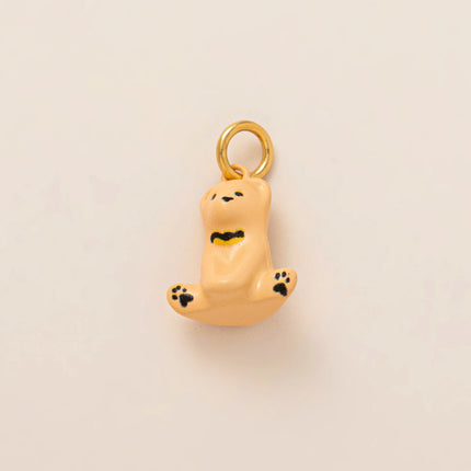 Simple style cute small animal series pendant fox stainless steel accessories gold plated