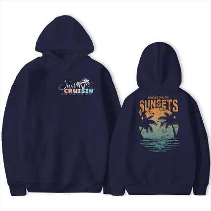 Forever Chasing Sunsets Hoodie Coconut Tree Chasing Sunsets Trend Hoodie Ocean Beach Series Vintage Women Men Hoodies