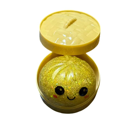Glitter Dumpling Squishy with Box Dumplings Sensory Steamer Soft TPR Dough Ball for Decompression Fidget Toy Stress Relief Gift