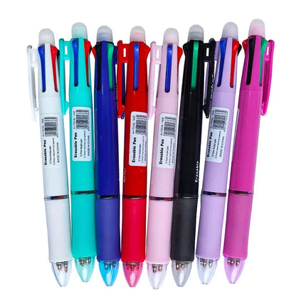Creative 5 In 1 Erasable Gel Pen 0.7mm Blue Black Red Green Magic Refills 0.5mm Mechanical Pencil Writing Painting Stationery