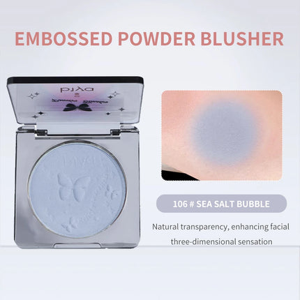 Biya Embossed Monochrome Face Blush Fine Powder Natural Matte Brightening Skin Makeup Blush Palette Rouge