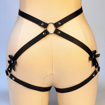 Alt Fashion Leg Garter Body Harness Belts for Women PU Leather Underwear Suspenders Straps Stockings Sword Belt Goth Clothing