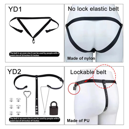 NSFU Black/Red Male Chastity Belt PU Material Cock Lock Assisted Restraint T-Pants Harness Sexy Accessories Sex Toy For Men 18+