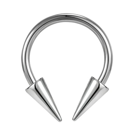 16G Cone Septum Ring Stainless Steel Horseshoe Nose Piercing Spike Lip Rings Black Color Tragus Helix Earring Body Jewelry