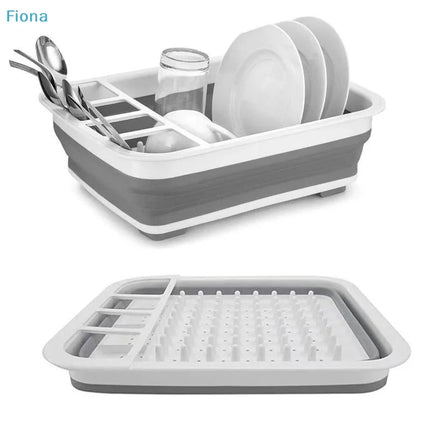 ✔Collapsible Dish Drying Rack Foldable Dinnerware Drainer Organizer Tableware Plate Portable Drying Rack For Kitchen Storage