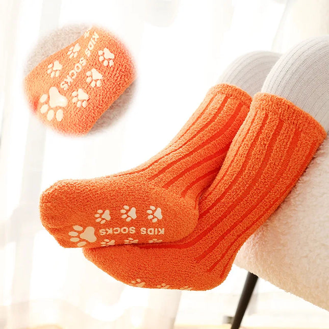 Warm Baby Calf Sock Simplicity Solid Color Calf Sock for Toddler Boy Girl Indoor Autumn Winter Newborn Non-slip Floor Sock