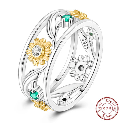 Rings For Women 100% 925 Sterling Silver Pink Heart Crown Star Moon Snowflake Zircon Rings Fashion Engagement Wedding Jewelry