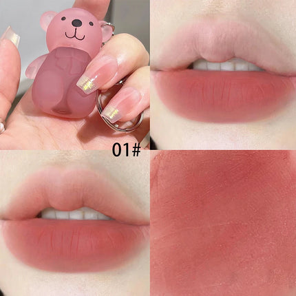 Art Value Cute Bear Velvet Lip Mud Soft Mist Whitening Silky Lip Glaze Low Saturation Tone Lipstick