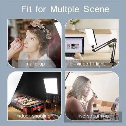 BSLIUFANG LED Photography Light Selfie Lights Conference Lighting Lamp With Scissor Arm Stand For Zoom YouTube Live Streaming