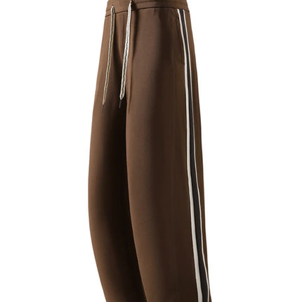 2025 Autumn New Straight Sweatpants Men Korean Fashion 330gsm Stretch Knit Sports Pants Loose Fit Wide Leg Casual Trousers