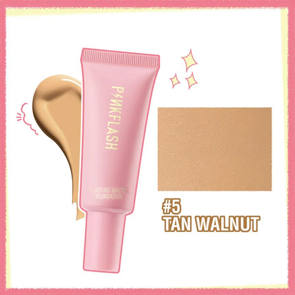 PINKFLASH Makeup Foundation Full Concealer Smooth Oil Control Matte Base Cosmetics Natural Make Up Look Face Foundation