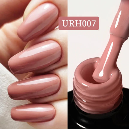 UR SUGAR 7ml Pink Nude Natural Rubber Base Gel Nail Polish Semi Permanent Chrome Sequins Soak Off Construction UV Gel Varnish