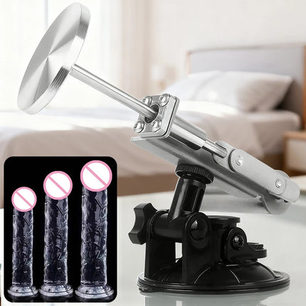Mini Telescopic Sex Machine Set with Dildo with 60mm Plate Female Masturbation Sexual Kit Telescopic Linear Actuator 100V-240V