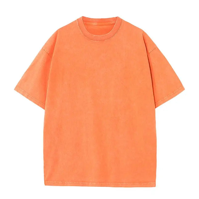 Summer pure cotton heavy-duty 270g American pure cotton short sleeved retro hip-hop T-shirt men's casual vest oversized T-shirt