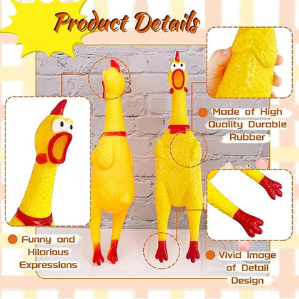 Funny Screaming Chicken Toy Creative Pranks Stress Relief Venting Novelty Gag Gift Sound Machine for Party Joke