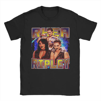 Rhea Ripley B4B Edition T Shirt Men's Cotton Clothes Harajuku  Round Neck Short Sleeve
