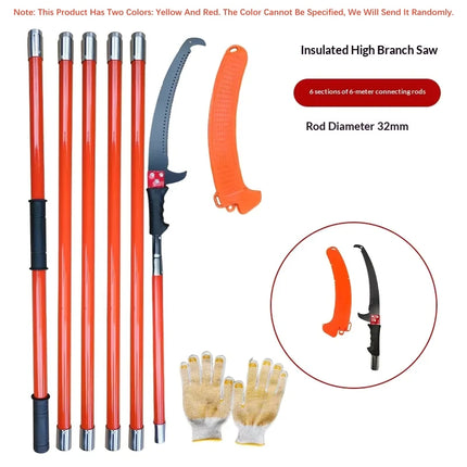 Pruning Saw Thickened 32mm Insulated Pole Garden Hand Tool Double Hook Saw Sharp Edge Tree Pruning Outdoor High-Altitude Work