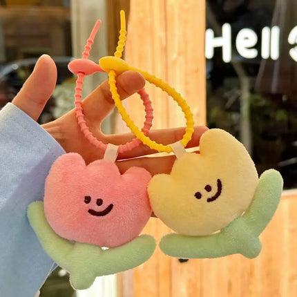1PC Cute Cartoon Plush Tulip Keychain, Soft Stuffed Flower Doll Bag Pendant, Kawaii Flower Decoration Gift for Girls