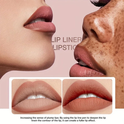 6 colors of matte crayon lipstick, long-lasting and waterproof, full effect, create perfect lip makeup