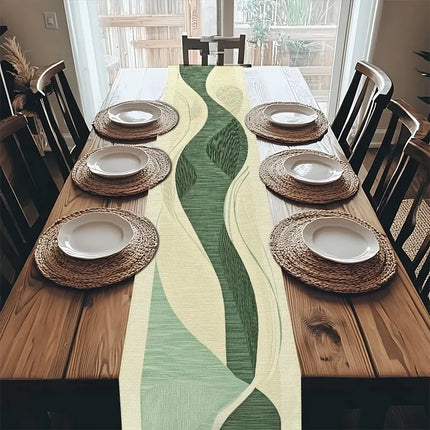 Nordic Style 2D Flat Printed Linen Table Runner Abstract Leaves Table And Kitchen Linens Home Decor Items Party Home Decor