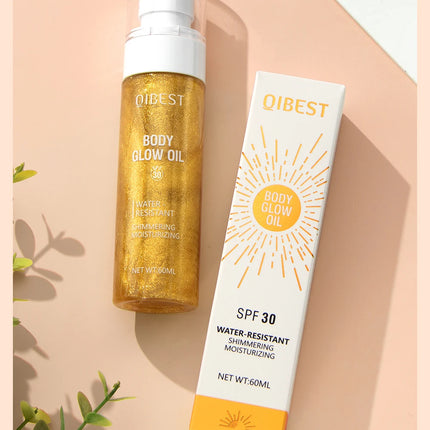 Body Shimmer Oil Liquid Highlighter Long Lasting Sequin Illuminating Moisturizing Highlight Facial Contour Brightening Makeup